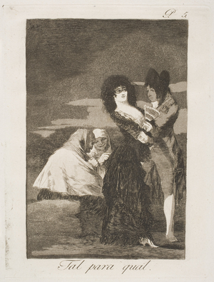 Tal para qual (Two of a Kind), plate 5 from the series "Los Caprichos" (The Caprices), c.1799 (etching, aquatint & drypoint)