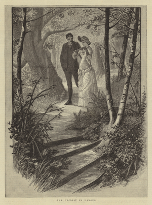 The Cyclist in Danger (engraving)