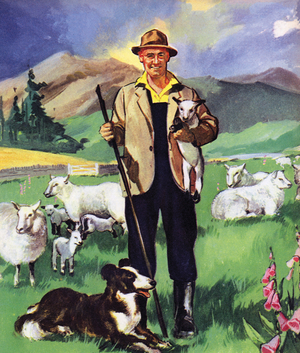 The Shepherd (colour litho)