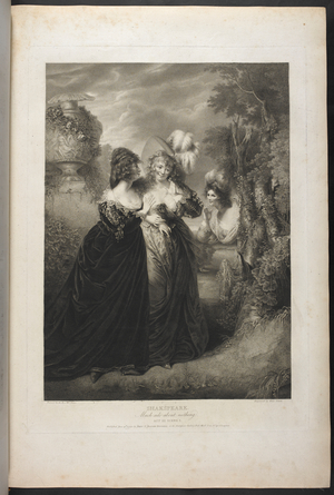 Much ado about nothing.
Act III. Scene I.
 'AN ORCHARD. Hero, Ursula, and Beatrice'.