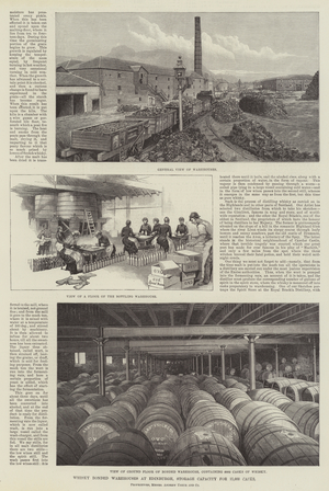 Whisky Bonded Warehouses at Edinburgh, Storage Capacity for 15,000 Casks (engraving)