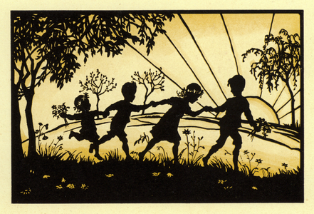 Silhouette from Sonnenkinder im Reigen des Jahres (colour litho)