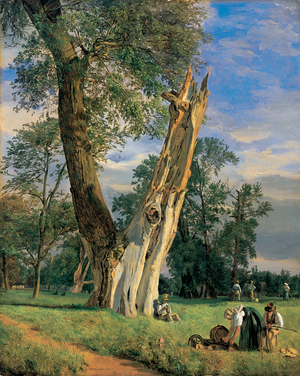 In the Prater park, 1831 (painting on wood)