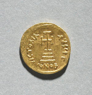 Solidus with Heraclius and his Son Heraclius Constantine (reverse), c.616-625 (gold) (see CVL 499740 for obverse)
