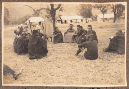 Kenyan elders in discussion, 1927 (b/w photo)