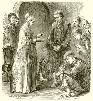 Mrs. Fry visiting Prisoners (engraving)