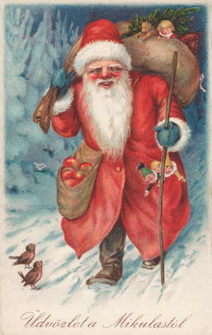 Hungarian Christmas card (colour litho)