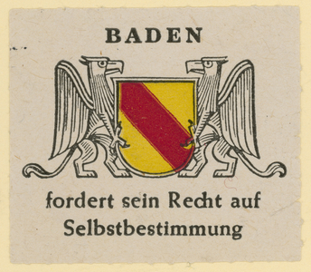 Baden claims its right to self-determination (colour litho)