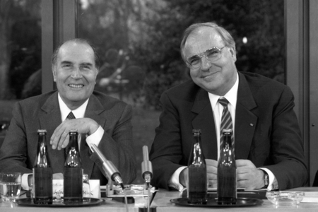 Francois Mitterrand et Helmut Kohl