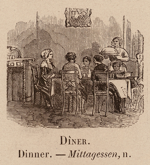 Le Vocabulaire Illustre: Diner; Dinner; Mittagessen (engraving)