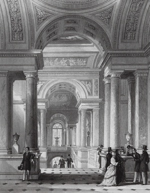 Grand Staircase, Palace of the Louvre, Paris (engraving)