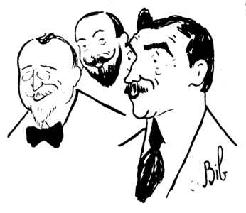 Numa Bles, Georges Boyer, Dominique Bonnaud, published in French newspaper "Bravo", 1911 (litho)