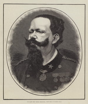 The late King Victor Emmanuel, First King of United Italy (engraving)
