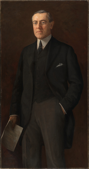 Woodrow Wilson (1856- 1924), 1919 (oil on fabric)