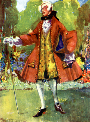 Man 's costume in reign of George II (1727-1760)