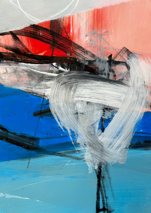 Between Worlds, 2023 (mixed media on paper)