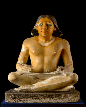 Egyptian art: Sat scribe, Saqqara, V Dynasty (sculpture)
