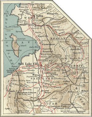 Map of Salt Lake City, c.1900 (engraving)