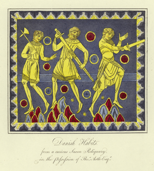 Danish habits (coloured engraving)