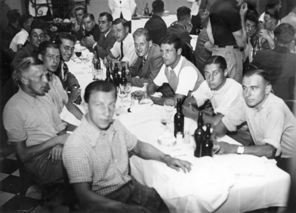 German team at the Tour de France, 1937 (b/w photo)