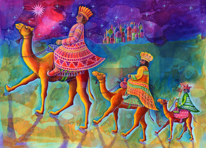 Three Kings, 1997 (ink and gouache)