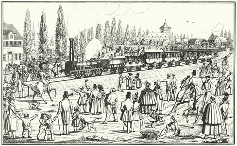 Bavarian Ludwig Railway between Nuremberg and Furth (engraving)