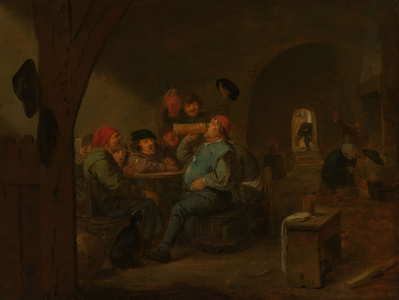 Drinking Bout in a Tavern, c.1700 (oil on panel)