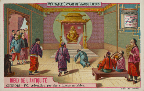 Chinese Buddhists worshipping (chromolitho)