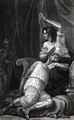 Delilah cutting Samson's hair, 1834