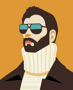 Man with sunglasses and turtleneck, 2025 (digital art)