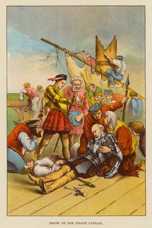 Death of the Pirate Captain (colour litho)