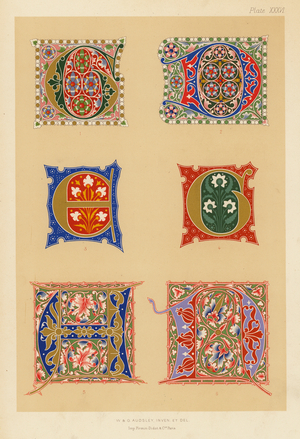 Specimens of fourteenth and fifteenth century illuminated initials (colour litho)
