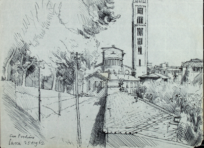 San Frediano, 1962 (pen & ink on paper)