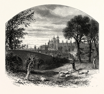 Eton, from the Slough Road, UK