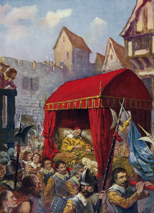 Cardinal Richelieu's arrival at Lyons (colour litho)