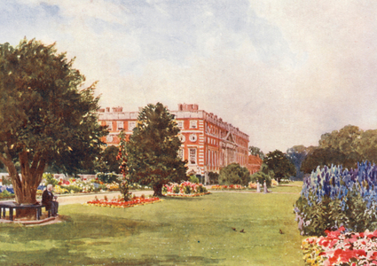 Hampton Court (colour litho)