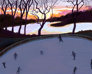 Skating, Prospect Park , Brooklyn (digital art)