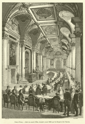 Palais d'Orsay, Salle du conseil d'Etat (engraving)