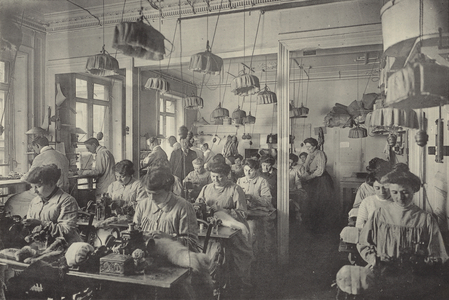 Furriers' workshop (b/w photo)