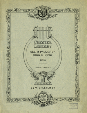 Selim Palmgren 's ' Refrain de Berceau' score cover