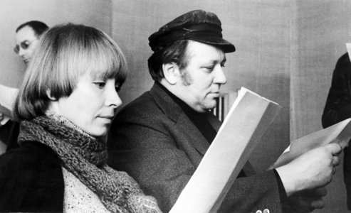 Actress Jutta Hoffmann and actor Kurt Böwe (both GDR) learn ..., 1976 (photo)