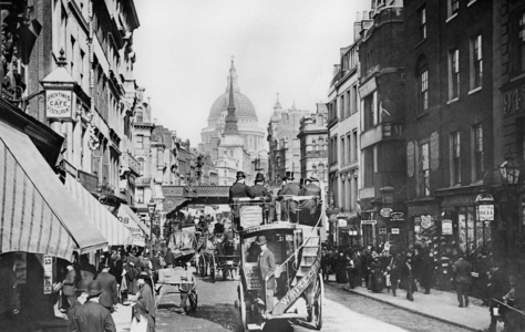 Ludgate Hill Circus, 1898 (b/w photo)