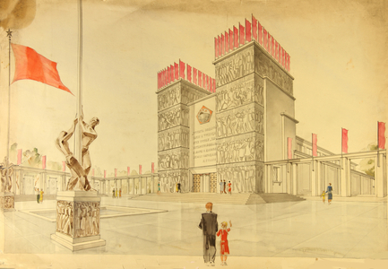 Design for Soviet Monument, 1930s (gouache & w/c on paper)