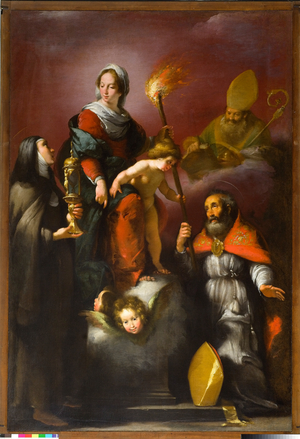 Madonna with Child and Saints Clare, Ambrose and Erasmus, c.1625 (oil on canvas)