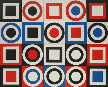 Circle Square x 20, 1963 (Oil on 29 canvases)