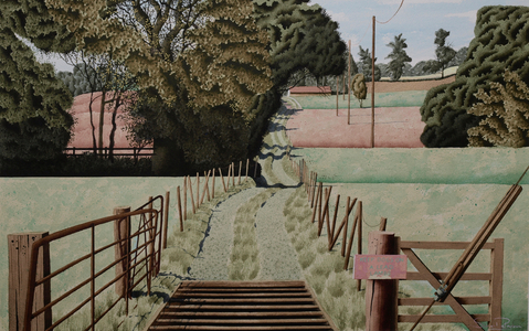 Towards Howe Farm, 2016 (w/c with ink & gouache on paper)