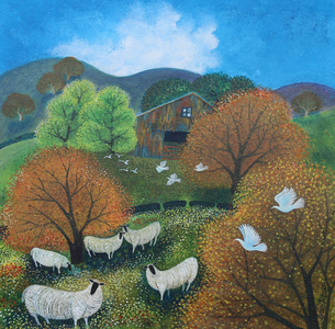 The Flock, 2024 (acrylics on canvas)