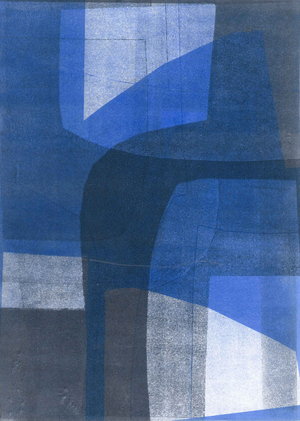 Blue Arches VI, 2015 (monoprint on paper)