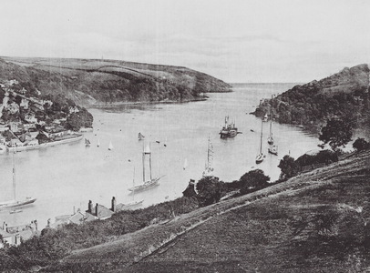 Mouth of the Dart from Dyer's Hill, Dartmouth (b/w photo)