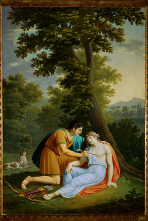 Procris and Cephalos (painting on canvas)